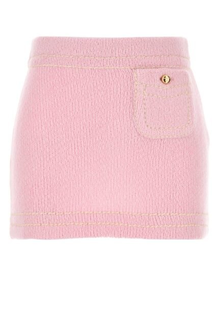 Pink cashmere mini skirt