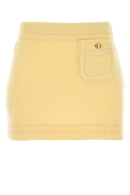 Yellow cashmere mini skirt