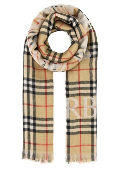 Embroidered wool scarf