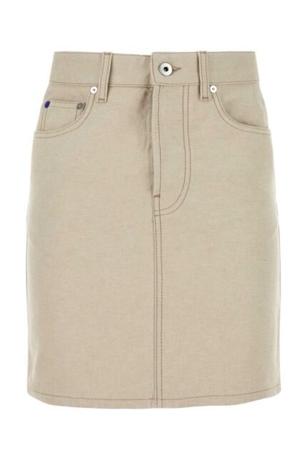 Sand denim mini skirt