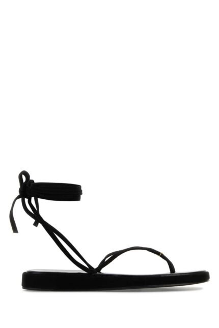 Black suede Capri sandals