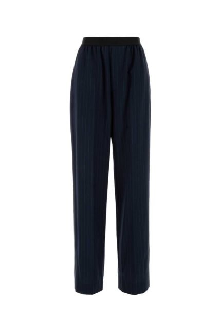 Embroidered wool pant