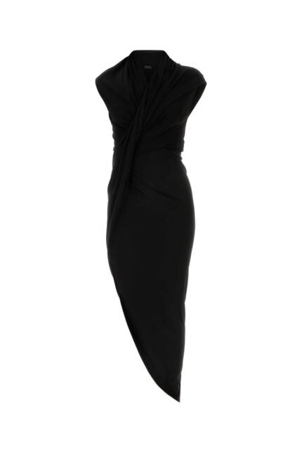 Black stretch crepe dress