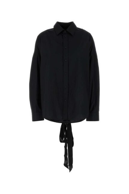 Black poplin oversize shirt