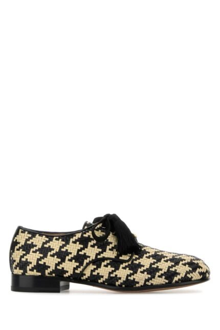 Two-tone leather VLogo Signature lace-up shoes
