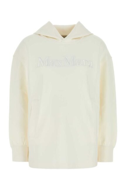 White cotton blend oversize Visiera sweatshirt
