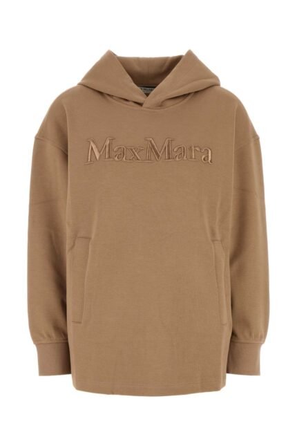 Biscuit cotton blend oversize Visiera sweatshirt