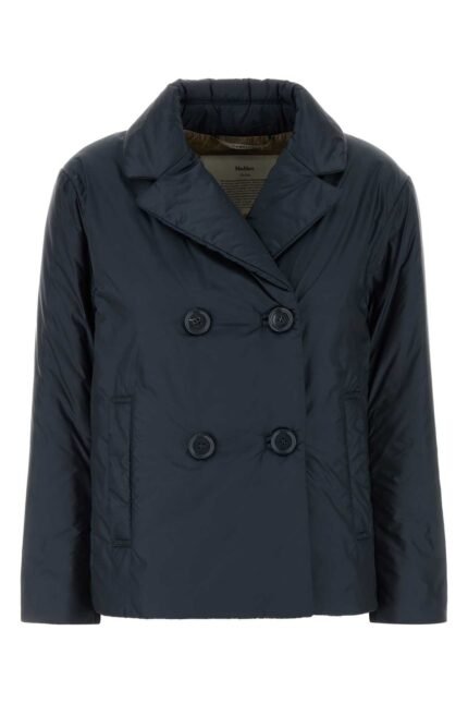 Midnight blue polyester Camelia padded jacke