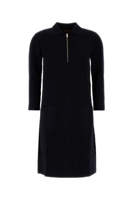 Midnight blue viscose blend dress