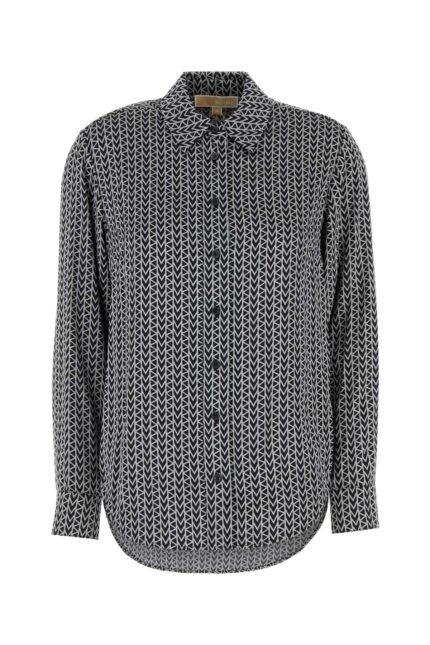 Embroidered satin shirt