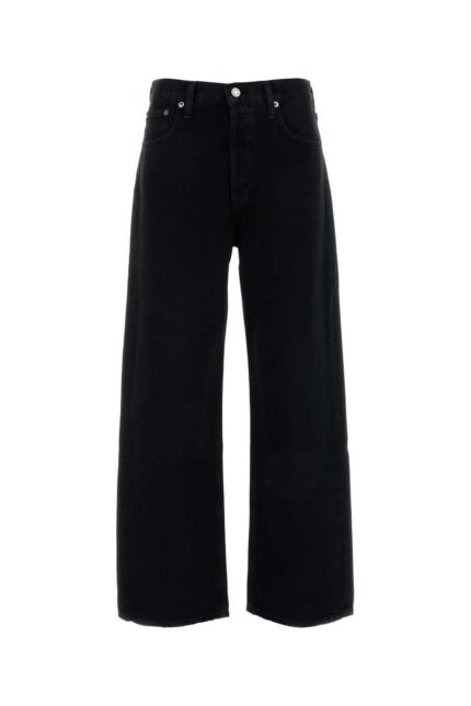 Black denim Crushed jeans