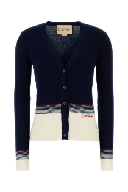 Navy blue wool cardigan