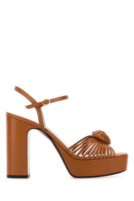 Orange leather VLogo Signautre sandals