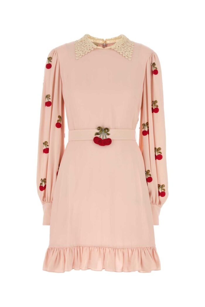 Pastel pink georgette dress - Image 1