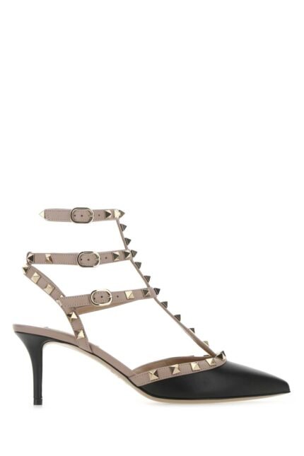 Two-tone leather Rockstud pumps