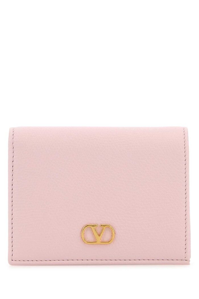 Pastel pink leather VLogo wallet - Image 1