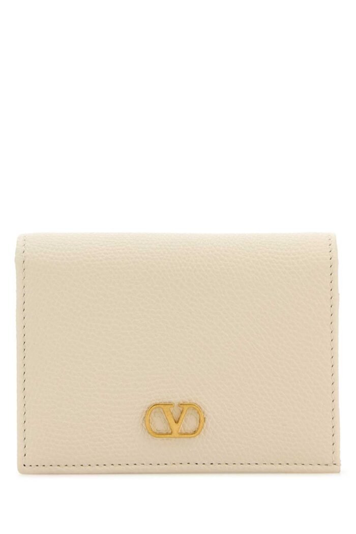 Ivory leather VLogo wallet - Image 1
