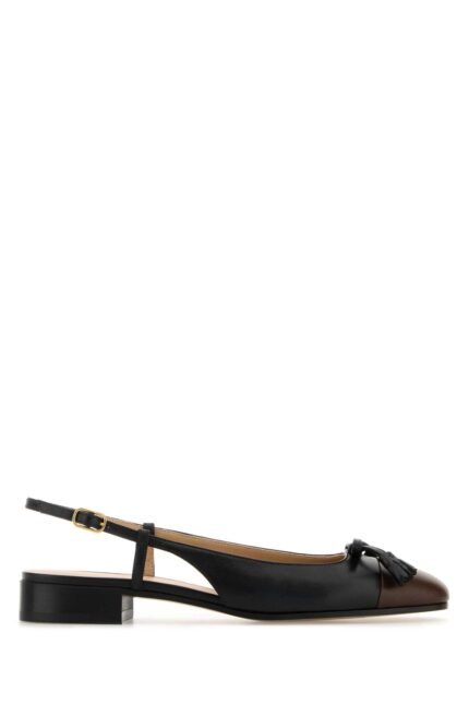 Two-tone leather Valet Du Roe ballerinas