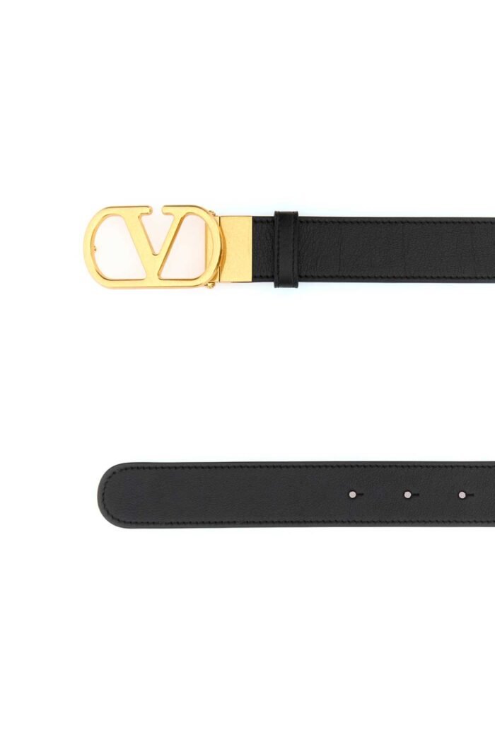 Black leather reversibile belt - Image 2