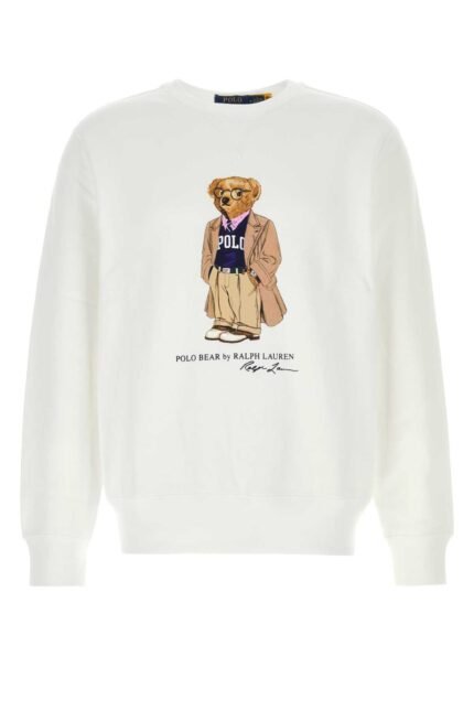 White cotton blend sweatshirt