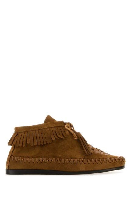 Camel suede Felsa lace-up shoes