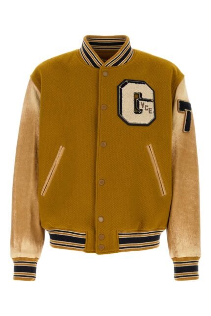 Ochre wool Aleandro bomber jacket