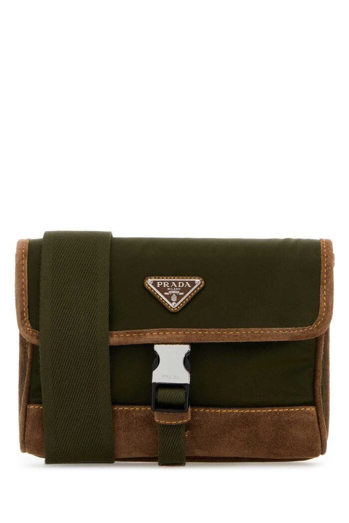 Two-tone Re-Nylon and suede phone holder - Image 1