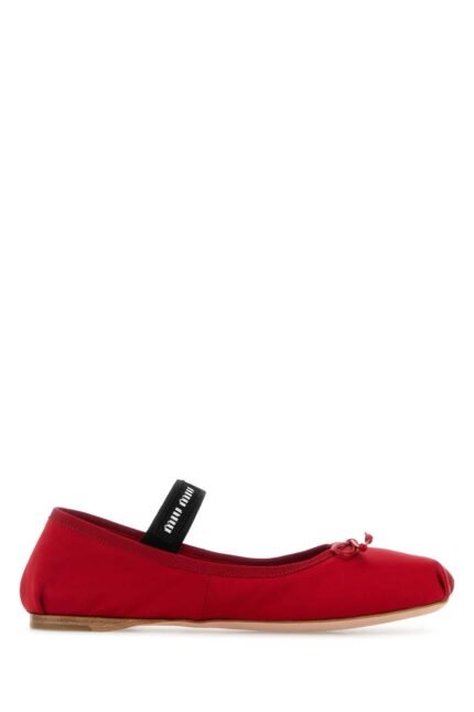 Red satin ballerinas