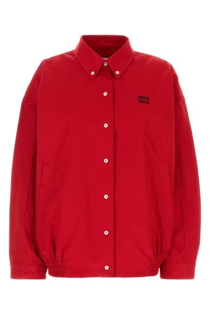 Red poplin jacket