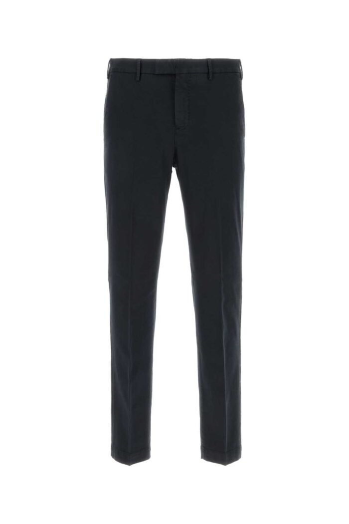Dark blue stretch cotton blend pant - Image 1