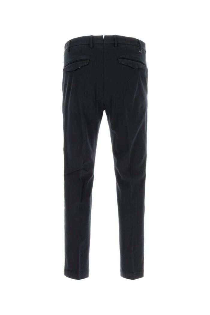 Dark blue stretch cotton blend pant - Image 2