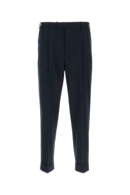 Midnight blue stretch cotton blend pant