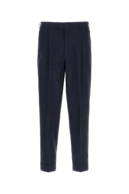 Navy blue wool blend pant