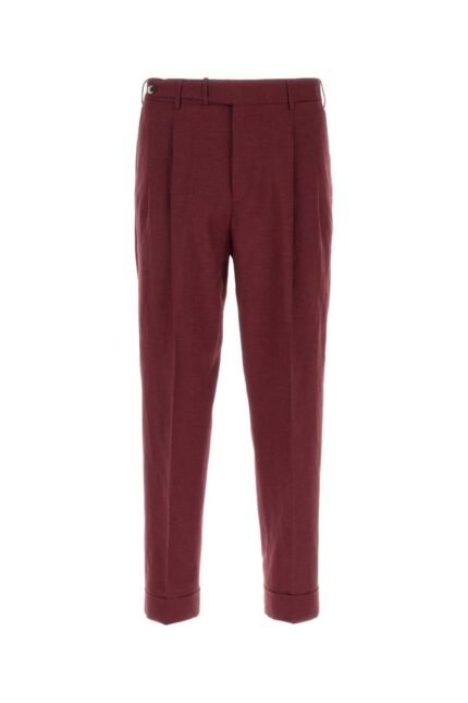 Burgundy wool blend pant