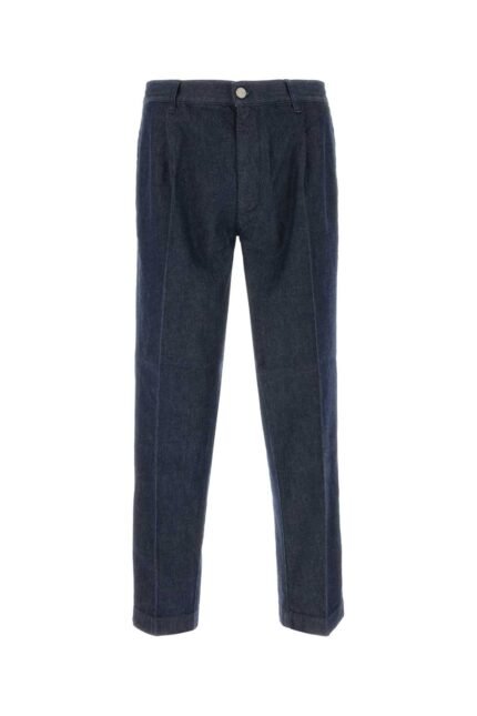 Melange blue cotton pant