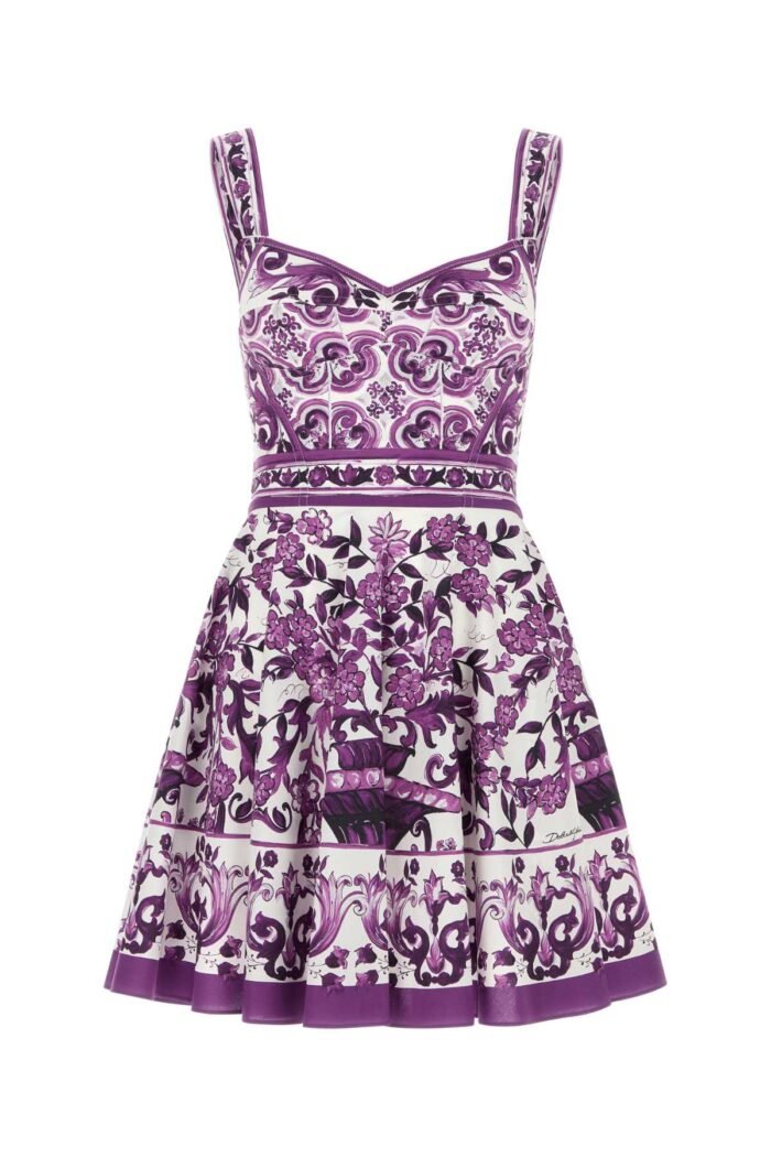 Printed poplin mini dress - Image 1