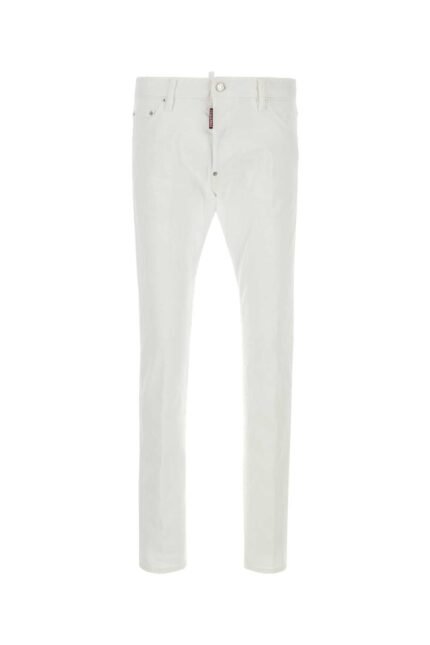 White stretch denim Cool Guy jeans