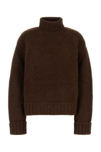 Brown stretch alpaca blend sweater