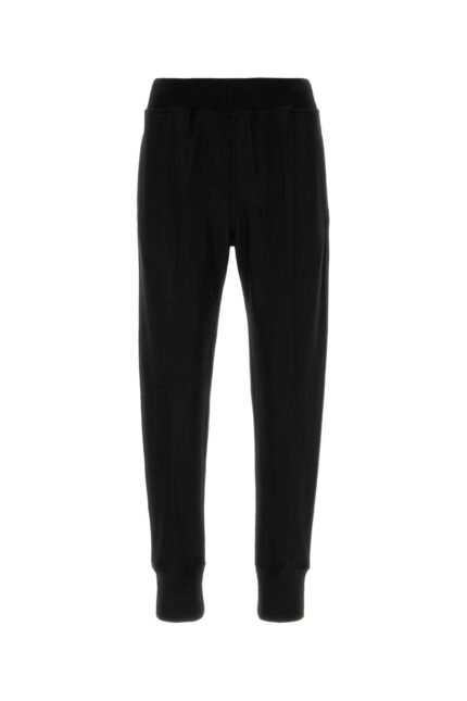 Black wool joggers