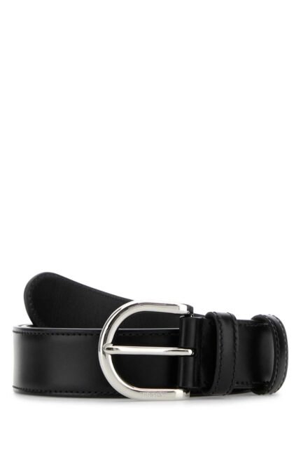 Black leather belt