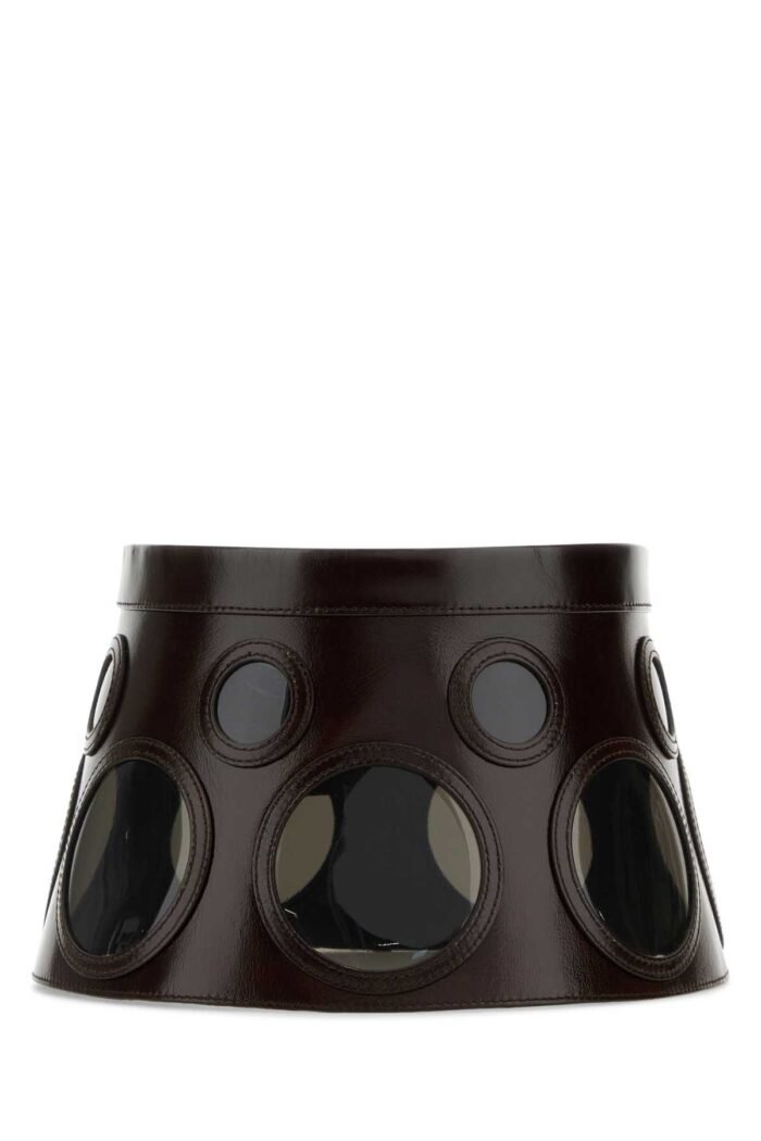 Dark brown leather hat - Image 1