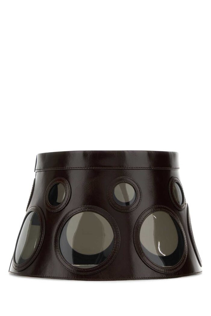 Dark brown leather hat - Image 2
