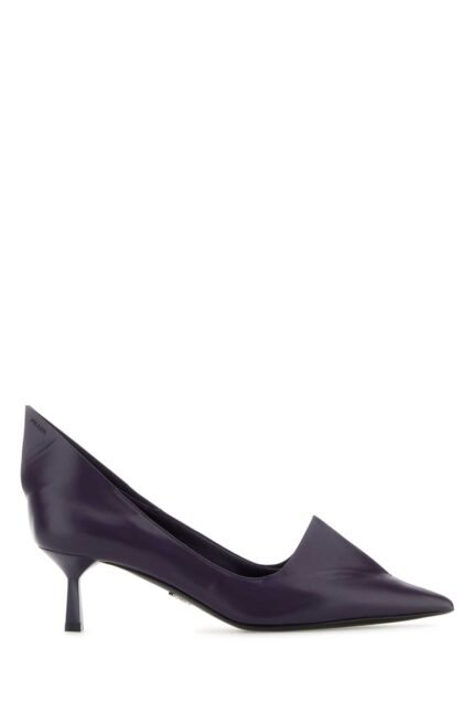 Purple leather pumps