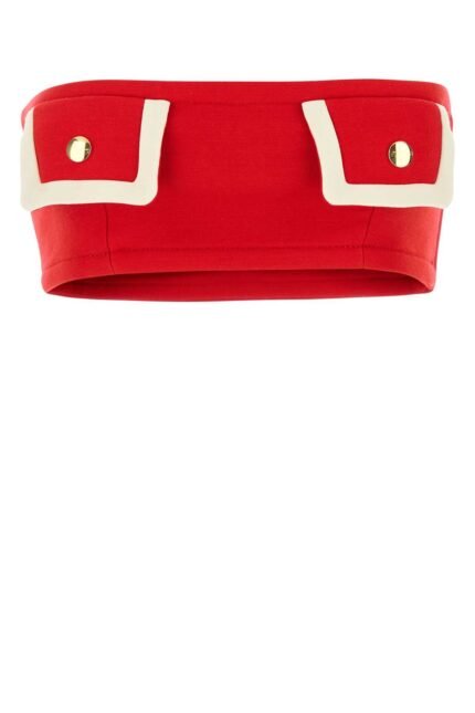 Red wool crop-top