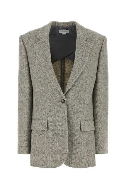 Embroidered wool blend blazer