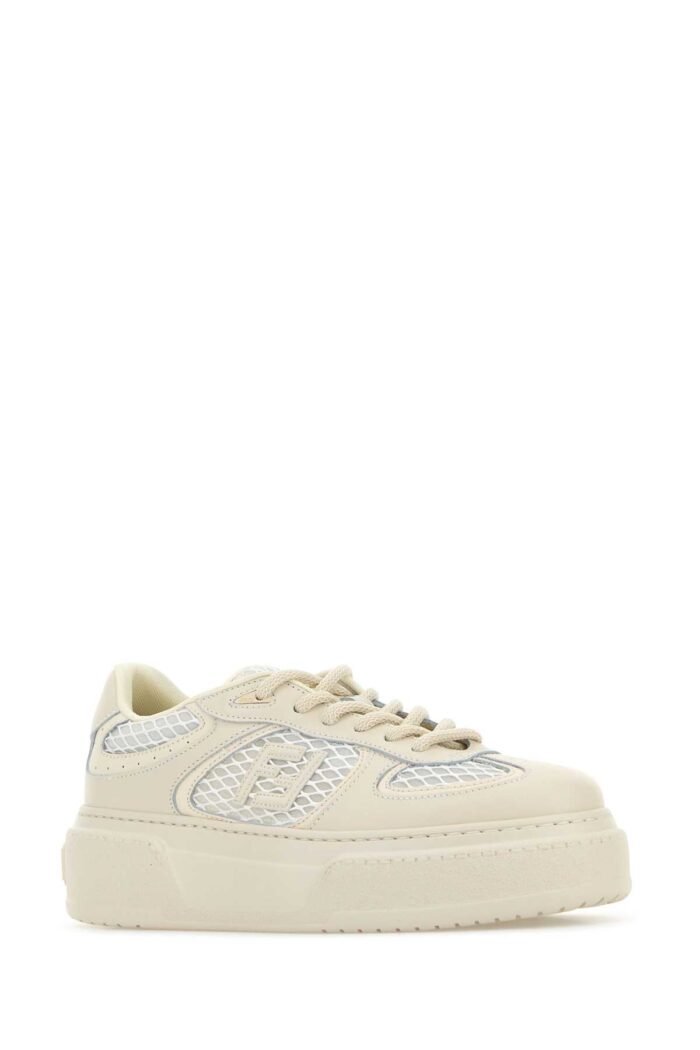 Sand leather and mesh sneakers - Image 2