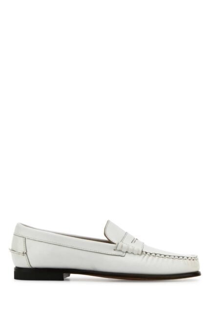 White leather Danielle Pop loafers