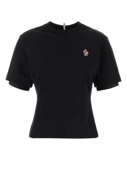Black stretch cotton t-shirt