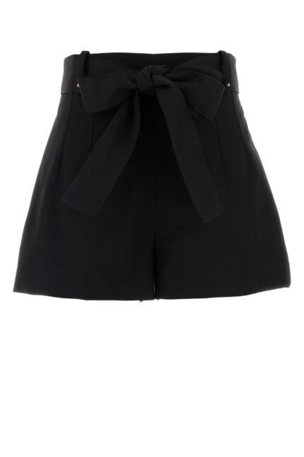 Black polyester blend shorts