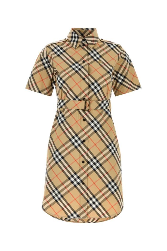 Embroidered poplin shirt dress - Image 1